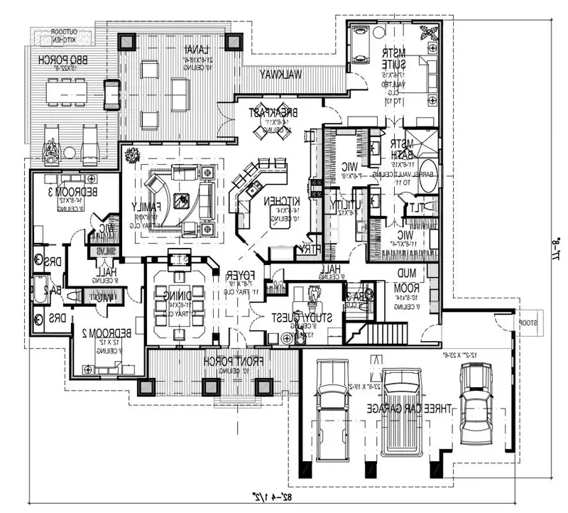 First Floor Plan w/ Bonus Room Stair